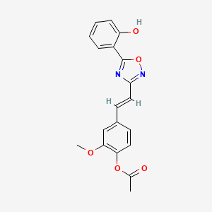 4-{(E)-2-[5-(2-hydroxyphenyl)-1,2,4-oxadiazol-3-yl]ethenyl}-2-methoxyphenyl acetate