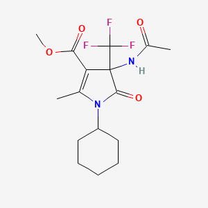 methyl 4-(acetylamino)-1-cyclohexyl-2-methyl-5-oxo-4-(trifluoromethyl)-4,5-dihydro-1H-pyrrole-3-carboxylate