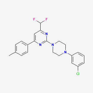 2-[4-(3-Chlorophenyl)piperazin-1-yl]-4-(difluoromethyl)-6-(4-methylphenyl)pyrimidine