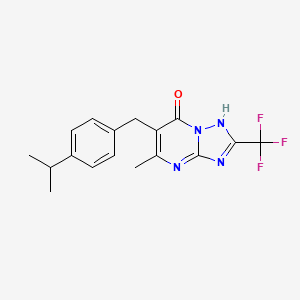 molecular formula C17H17F3N4O B11457102 5-methyl-6-[4-(propan-2-yl)benzyl]-2-(trifluoromethyl)[1,2,4]triazolo[1,5-a]pyrimidin-7(4H)-one 