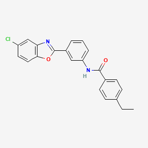 molecular formula C22H17ClN2O2 B11457103 N-[3-(5-chloro-1,3-benzoxazol-2-yl)phenyl]-4-ethylbenzamide 