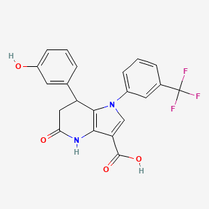 7-(3-hydroxyphenyl)-5-oxo-1-[3-(trifluoromethyl)phenyl]-4,5,6,7-tetrahydro-1H-pyrrolo[3,2-b]pyridine-3-carboxylic acid