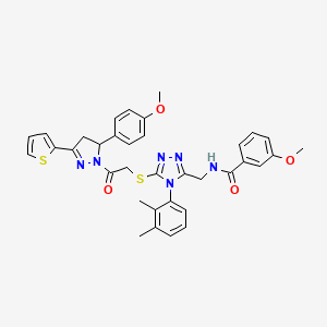 N-((4-(2,3-dimethylphenyl)-5-((2-(5-(4-methoxyphenyl)-3-(thiophen-2-yl)-4,5-dihydro-1H-pyrazol-1-yl)-2-oxoethyl)thio)-4H-1,2,4-triazol-3-yl)methyl)-3-methoxybenzamide