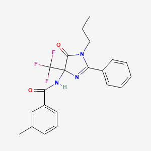 3-methyl-N-[5-oxo-2-phenyl-1-propyl-4-(trifluoromethyl)-4,5-dihydro-1H-imidazol-4-yl]benzamide