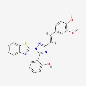 2-{1-(1,3-benzothiazol-2-yl)-3-[(E)-2-(3,4-dimethoxyphenyl)ethenyl]-1H-1,2,4-triazol-5-yl}phenol