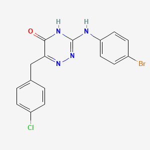 molecular formula C16H12BrClN4O B11457178 3-[(4-bromophenyl)amino]-6-(4-chlorobenzyl)-1,2,4-triazin-5(4H)-one 