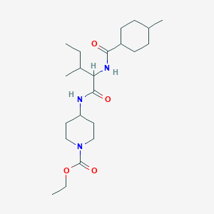 molecular formula C22H39N3O4 B11457191 ethyl 4-({N-[(4-methylcyclohexyl)carbonyl]isoleucyl}amino)piperidine-1-carboxylate 