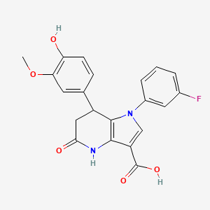 1-(3-fluorophenyl)-5-hydroxy-7-(4-hydroxy-3-methoxyphenyl)-6,7-dihydro-1H-pyrrolo[3,2-b]pyridine-3-carboxylic acid