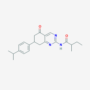 molecular formula C22H27N3O2 B11457217 2-methyl-N-{5-oxo-7-[4-(propan-2-yl)phenyl]-5,6,7,8-tetrahydroquinazolin-2-yl}butanamide 