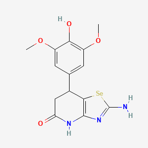 molecular formula C14H15N3O4Se B11457222 2-Amino-6,7-dihydro-7-(4-hydroxy-3,5-dimethoxyphenyl)selenazolo[4,5-b]pyridin-5(4H)-one CAS No. 1190006-10-0