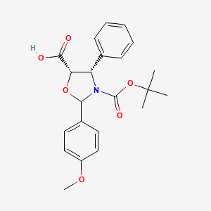 molecular formula C₂₂H₂₅NO₆ B1145727 (4S,5S)-2-(4-methoxyphenyl)-3-[(2-methylpropan-2-yl)oxycarbonyl]-4-phenyl-1,3-oxazolidine-5-carboxylic acid CAS No. 949459-78-3