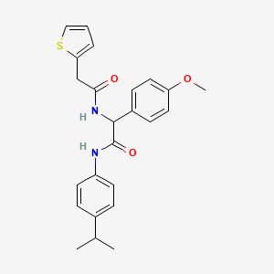 molecular formula C24H26N2O3S B11457323 2-(4-methoxyphenyl)-N-[4-(propan-2-yl)phenyl]-2-[(thiophen-2-ylacetyl)amino]acetamide 