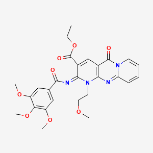 ethyl 7-(2-methoxyethyl)-2-oxo-6-(3,4,5-trimethoxybenzoyl)imino-1,7,9-triazatricyclo[8.4.0.03,8]tetradeca-3(8),4,9,11,13-pentaene-5-carboxylate