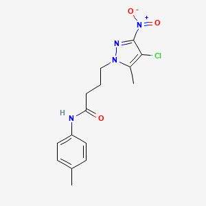 4-(4-chloro-5-methyl-3-nitro-1H-pyrazol-1-yl)-N-(4-methylphenyl)butanamide