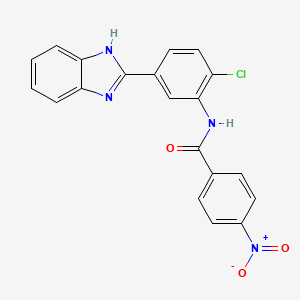 molecular formula C20H13ClN4O3 B11457346 N-[5-(1H-benzimidazol-2-yl)-2-chlorophenyl]-4-nitrobenzamide 