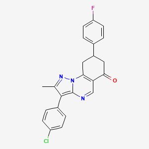 3-(4-chlorophenyl)-8-(4-fluorophenyl)-2-methyl-8,9-dihydropyrazolo[1,5-a]quinazolin-6(7H)-one