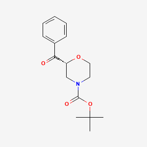 molecular formula C₁₆H₂₁NO₄ B1145736 tert-butyl(2R)-2-benzoylmorpholine-4-carboxylate CAS No. 869088-60-8