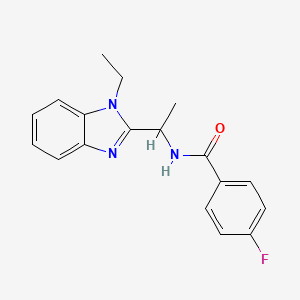 N-[1-(1-ethyl-1H-benzimidazol-2-yl)ethyl]-4-fluorobenzamide