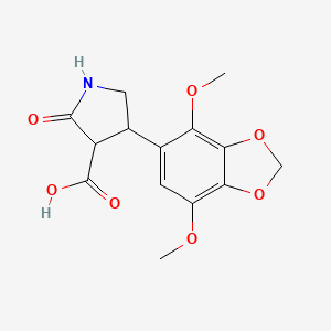 4-(4,7-Dimethoxy-2H-1,3-benzodioxol-5-yl)-2-oxopyrrolidine-3-carboxylic acid