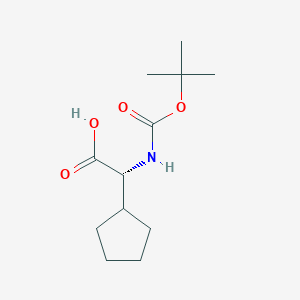 molecular formula C12H21NO4 B114574 (R)-2-((tert-Butoxycarbonyl)amino)-2-cyclopentylacetic acid CAS No. 156881-63-9