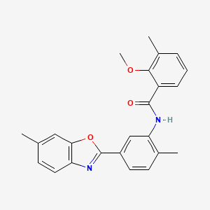 2-methoxy-3-methyl-N-[2-methyl-5-(6-methyl-1,3-benzoxazol-2-yl)phenyl]benzamide