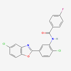 N-[2-chloro-5-(5-chloro-1,3-benzoxazol-2-yl)phenyl]-4-fluorobenzamide