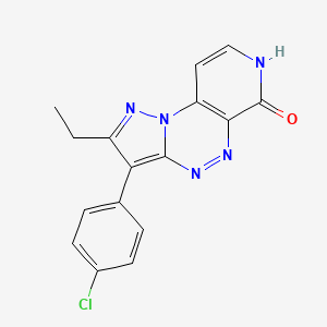 molecular formula C16H12ClN5O B11457447 3-(4-Chlorophenyl)-2-ethylpyrazolo[5,1-c]pyrido[4,3-e][1,2,4]triazin-6-ol 