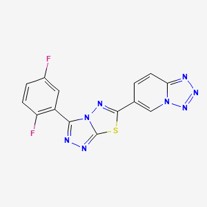 6-[3-(2,5-Difluorophenyl)[1,2,4]triazolo[3,4-b][1,3,4]thiadiazol-6-yl]tetrazolo[1,5-a]pyridine