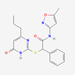 2-[(4-hydroxy-6-propylpyrimidin-2-yl)sulfanyl]-N-(5-methyl-1,2-oxazol-3-yl)-2-phenylacetamide