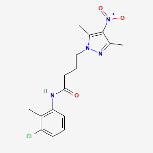 molecular formula C16H19ClN4O3 B11457490 N-(3-chloro-2-methylphenyl)-4-(3,5-dimethyl-4-nitro-1H-pyrazol-1-yl)butanamide 