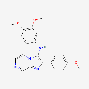 molecular formula C21H20N4O3 B11457503 N-(3,4-dimethoxyphenyl)-2-(4-methoxyphenyl)imidazo[1,2-a]pyrazin-3-amine 