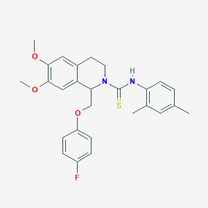 molecular formula C27H29FN2O3S B11457511 N-(2,4-dimethylphenyl)-1-((4-fluorophenoxy)methyl)-6,7-dimethoxy-3,4-dihydroisoquinoline-2(1H)-carbothioamide 