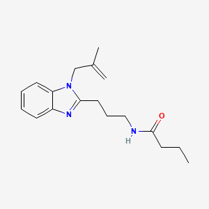 molecular formula C18H25N3O B11457530 N-{3-[1-(2-methylprop-2-enyl)-1H-benzimidazol-2-yl]propyl}butanamide 