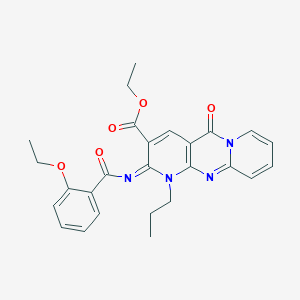 ethyl 6-(2-ethoxybenzoyl)imino-2-oxo-7-propyl-1,7,9-triazatricyclo[8.4.0.03,8]tetradeca-3(8),4,9,11,13-pentaene-5-carboxylate