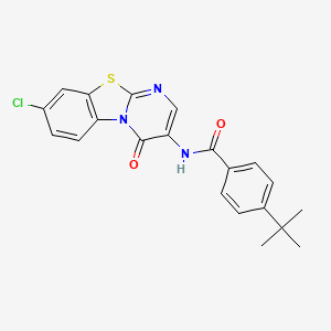 molecular formula C21H18ClN3O2S B11457563 4-tert-butyl-N-(8-chloro-4-oxo-4H-pyrimido[2,1-b][1,3]benzothiazol-3-yl)benzamide 