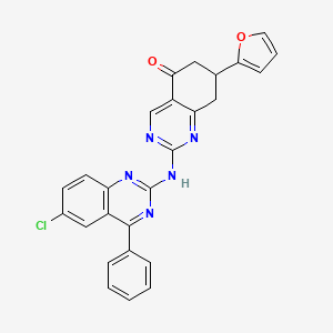 molecular formula C26H18ClN5O2 B11457570 2-[(6-chloro-4-phenylquinazolin-2-yl)amino]-7-(2-furyl)-7,8-dihydroquinazolin-5(6H)-one 