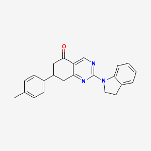 2-(2,3-dihydro-1H-indol-1-yl)-7-(4-methylphenyl)-7,8-dihydroquinazolin-5(6H)-one