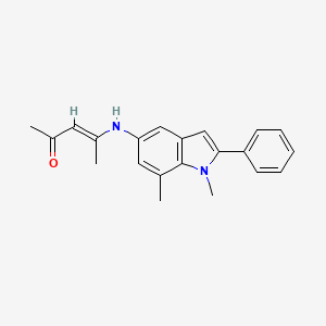 (3E)-4-[(1,7-dimethyl-2-phenyl-1H-indol-5-yl)amino]pent-3-en-2-one