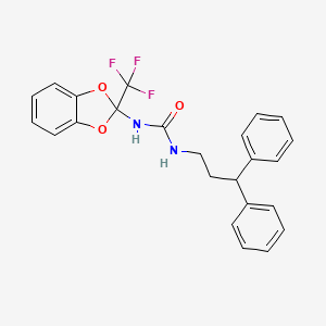 1-(3,3-Diphenylpropyl)-3-[2-(trifluoromethyl)-1,3-benzodioxol-2-yl]urea