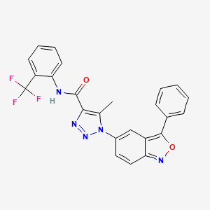 molecular formula C24H16F3N5O2 B11457602 5-methyl-1-(3-phenyl-2,1-benzoxazol-5-yl)-N-[2-(trifluoromethyl)phenyl]-1H-1,2,3-triazole-4-carboxamide 