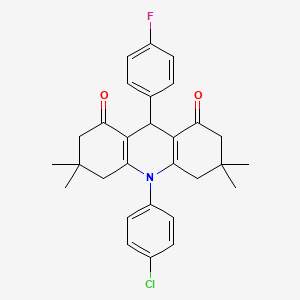 10-(4-Chlorophenyl)-9-(4-fluorophenyl)-3,3,6,6-tetramethyl-3,4,6,7,9,10-hexahydroacridine-1,8(2H,5H)-dione