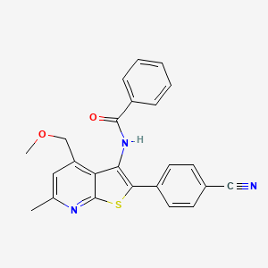 molecular formula C24H19N3O2S B11457612 N-[2-(4-cyanophenyl)-4-(methoxymethyl)-6-methylthieno[2,3-b]pyridin-3-yl]benzamide 