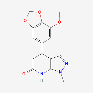 4-(7-Methoxy-2H-1,3-benzodioxol-5-yl)-1-methyl-4H,5H,7H-pyrazolo[3,4-b]pyridin-6-one