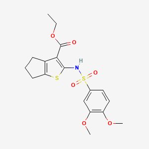 ethyl 2-{[(3,4-dimethoxyphenyl)sulfonyl]amino}-5,6-dihydro-4H-cyclopenta[b]thiophene-3-carboxylate