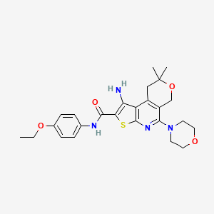 1-Amino-N-(4-ethoxyphenyl)-8,8-dimethyl-5-(4-morpholinyl)-8,9-dihydro-6H-pyrano[4,3-D]thieno[2,3-B]pyridine-2-carboxamide