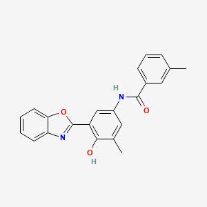 molecular formula C22H18N2O3 B11457643 N-[3-(1,3-benzoxazol-2-yl)-4-hydroxy-5-methylphenyl]-3-methylbenzamide 