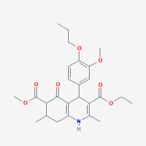 3-Ethyl 6-methyl 4-(3-methoxy-4-propoxyphenyl)-2,7-dimethyl-5-oxo-1,4,5,6,7,8-hexahydroquinoline-3,6-dicarboxylate