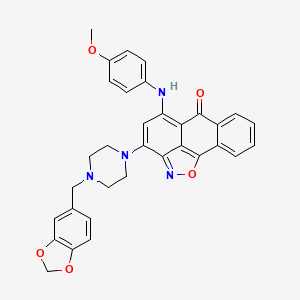 3-[4-(1,3-Benzodioxol-5-ylmethyl)piperazino]-5-(4-methoxyanilino)-6H-anthra[1,9-CD]isoxazol-6-one