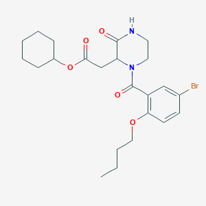 Cyclohexyl {1-[(5-bromo-2-butoxyphenyl)carbonyl]-3-oxopiperazin-2-yl}acetate