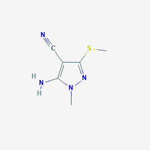 molecular formula C6H8N4S B114577 5-amino-1-methyl-3-(methylsulfanyl)-1H-pyrazole-4-carbonitrile CAS No. 151291-04-2